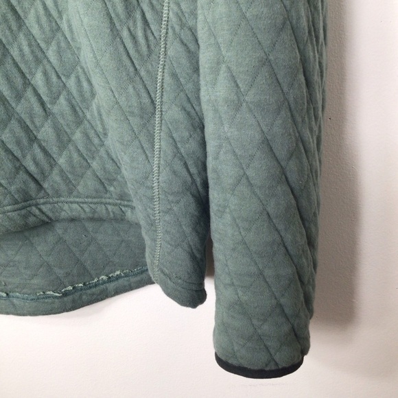 J Crew pullover quilted fleece women green large - Picture 3 of 11
